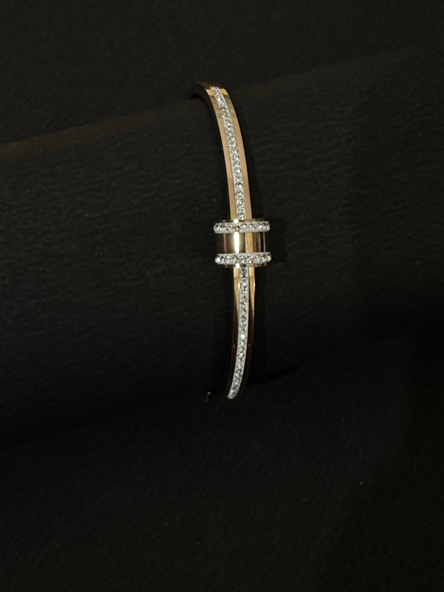 Gold & Crystal Slider Bangle