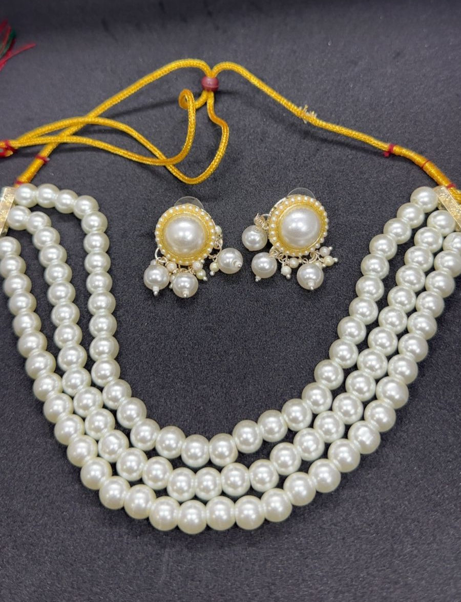 Classic Pearl Elegance Set - 3 Chokas