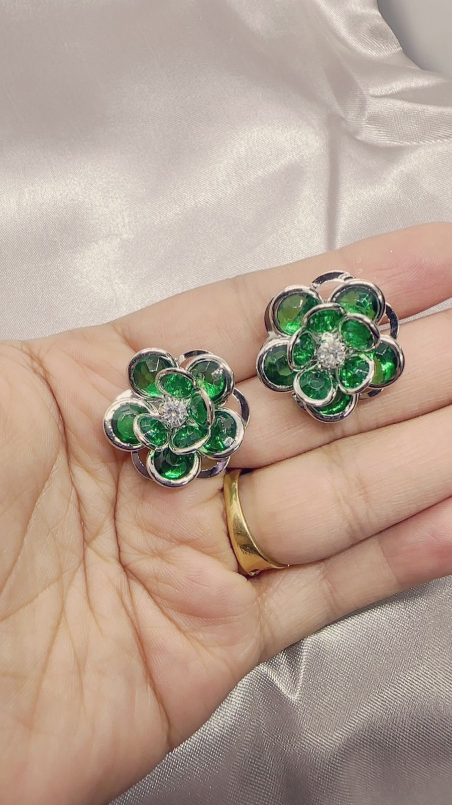 Emerald Bloom Studs