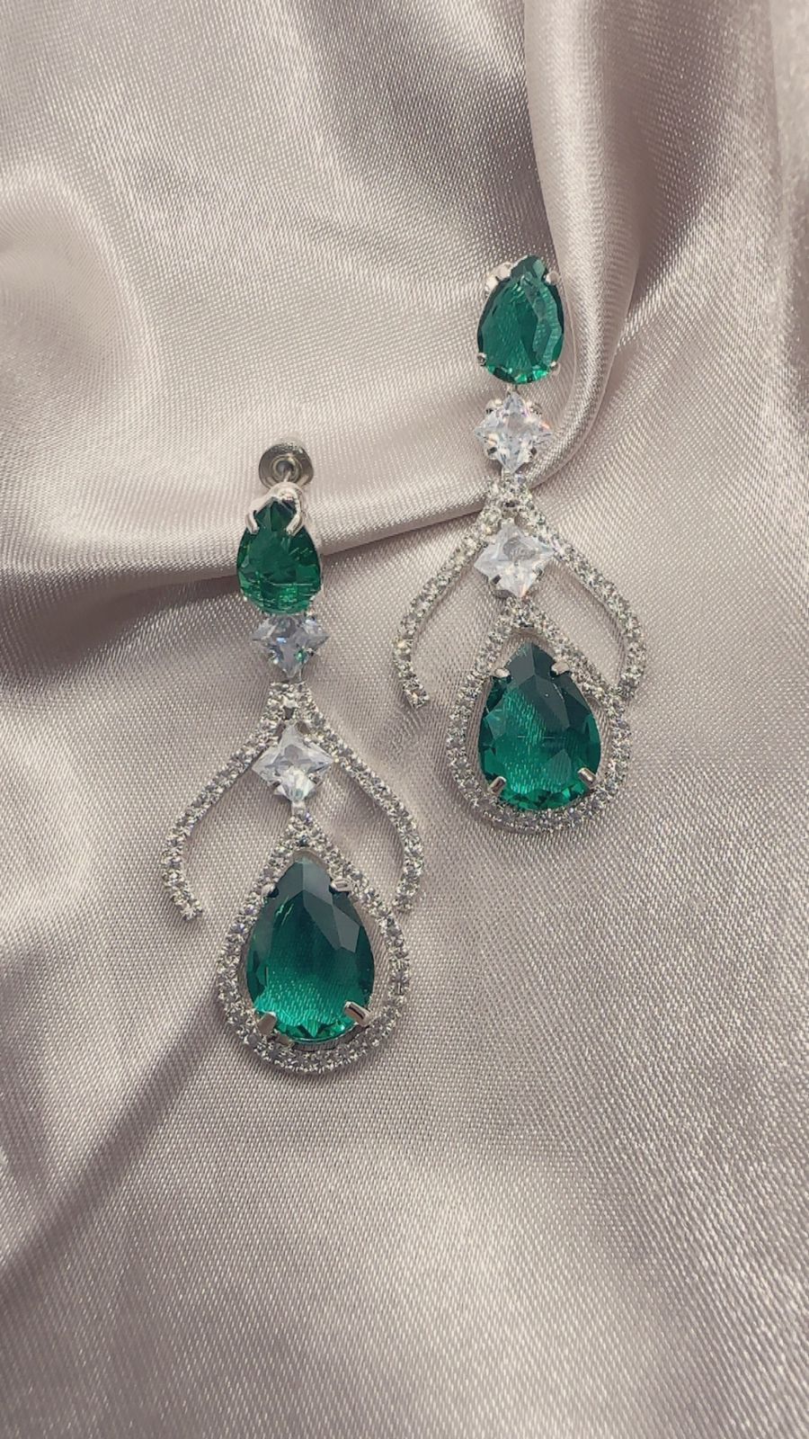 Regal Emerald & Diamond Drop Earrings