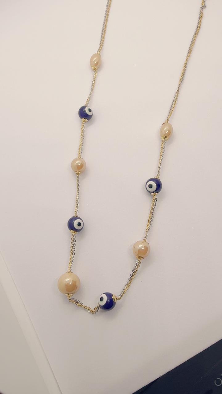 Multi-Charm Evil Eye & Bead Necklace