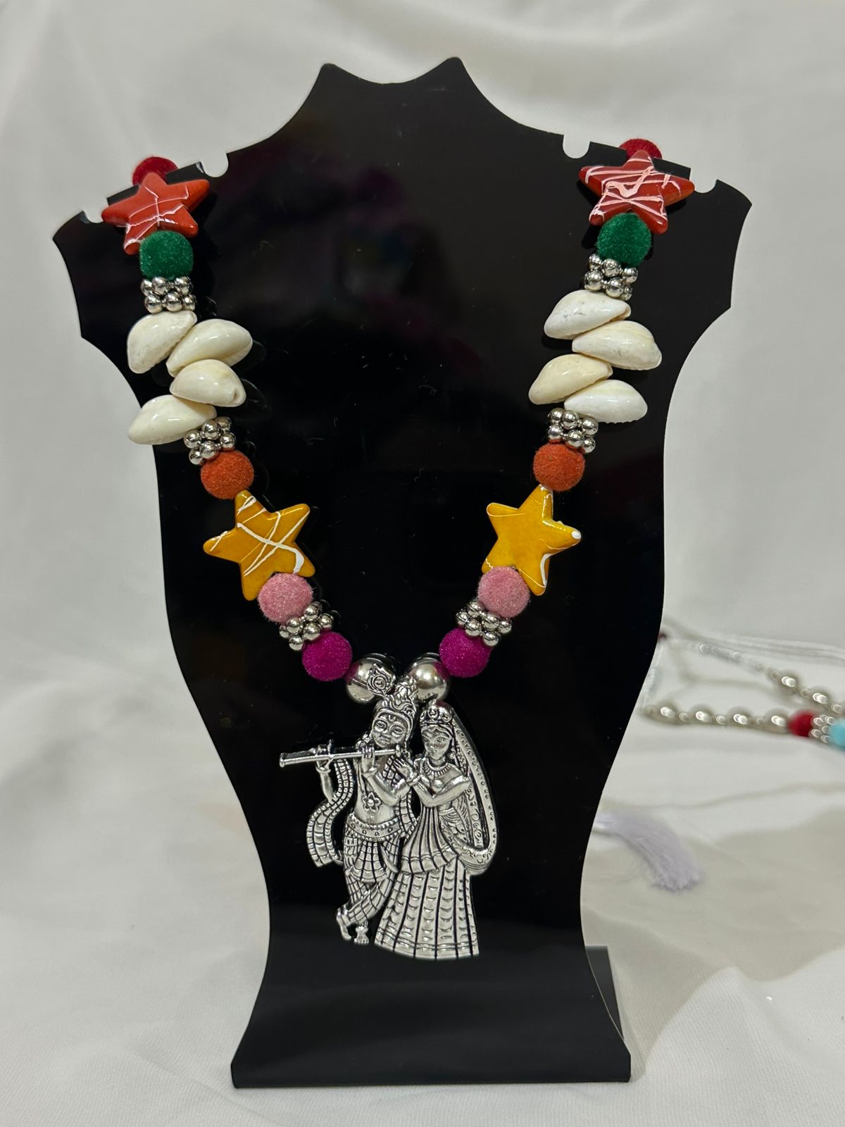 Quirky Oxidized Radha Krishna Necklace