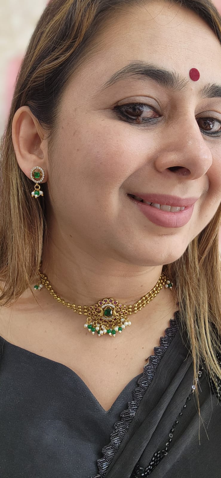 J20 - Gold Lookalike Set with Green Stone!