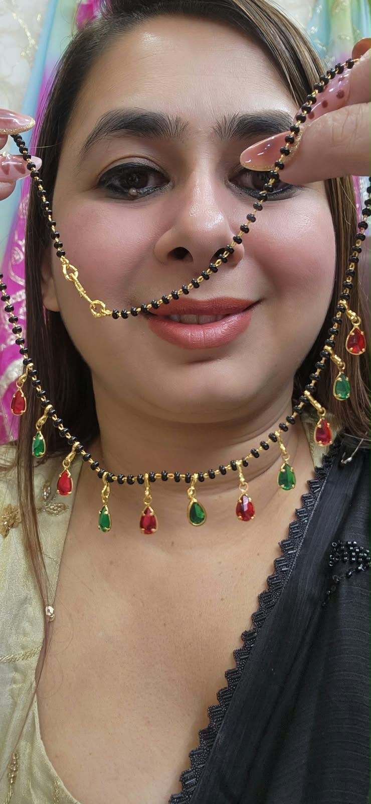 Red and Green Mangalsutra Design 1 - #0310-17