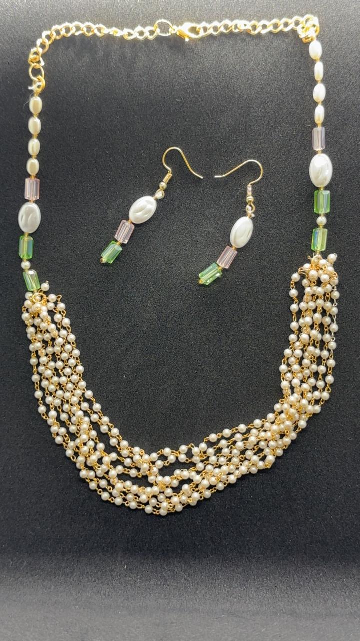 Multi-Strand Pearl & Jewel Cascade Set