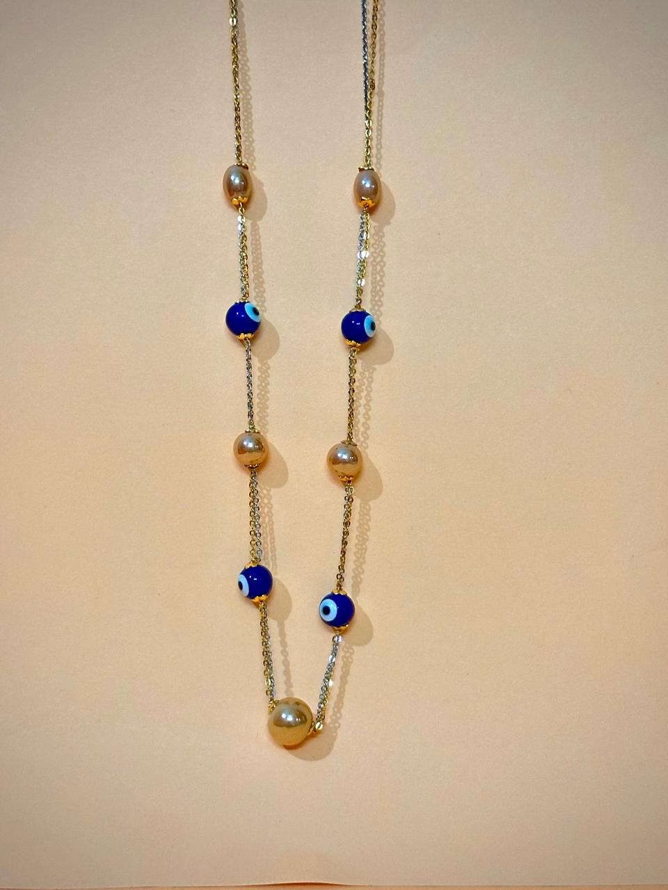 Multi-Charm Evil Eye & Bead Necklace