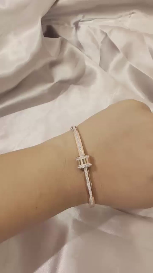 Gold & Crystal Slider Bangle