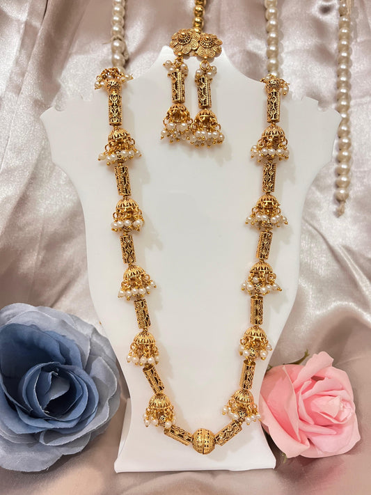 Traditional Long Jhumka Necklace Set