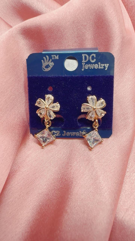 Blooming Crystal Drop AD Earrings