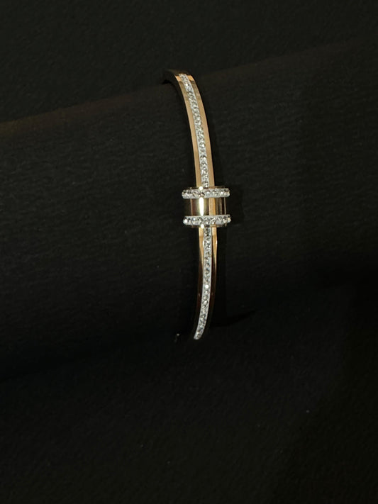 Gold & Crystal Slider Bangle
