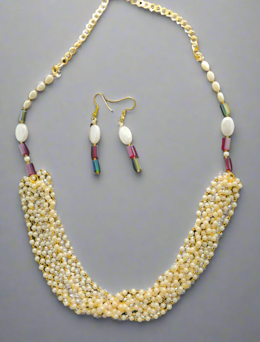 Multi-Strand Pearl & Jewel Cascade Set