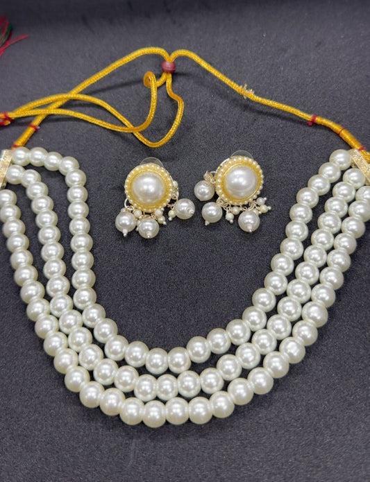 Classic Pearl Elegance Set - 3 Chokas