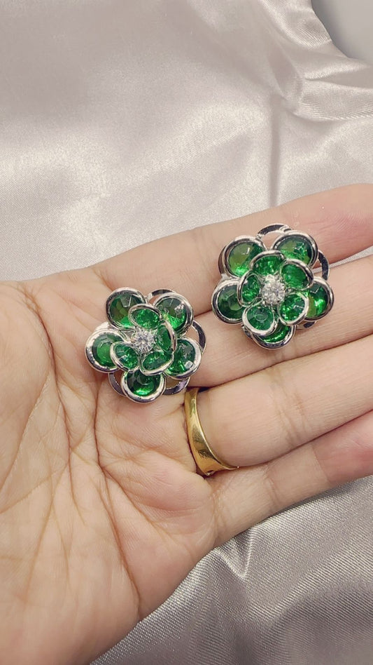 Emerald Bloom Studs