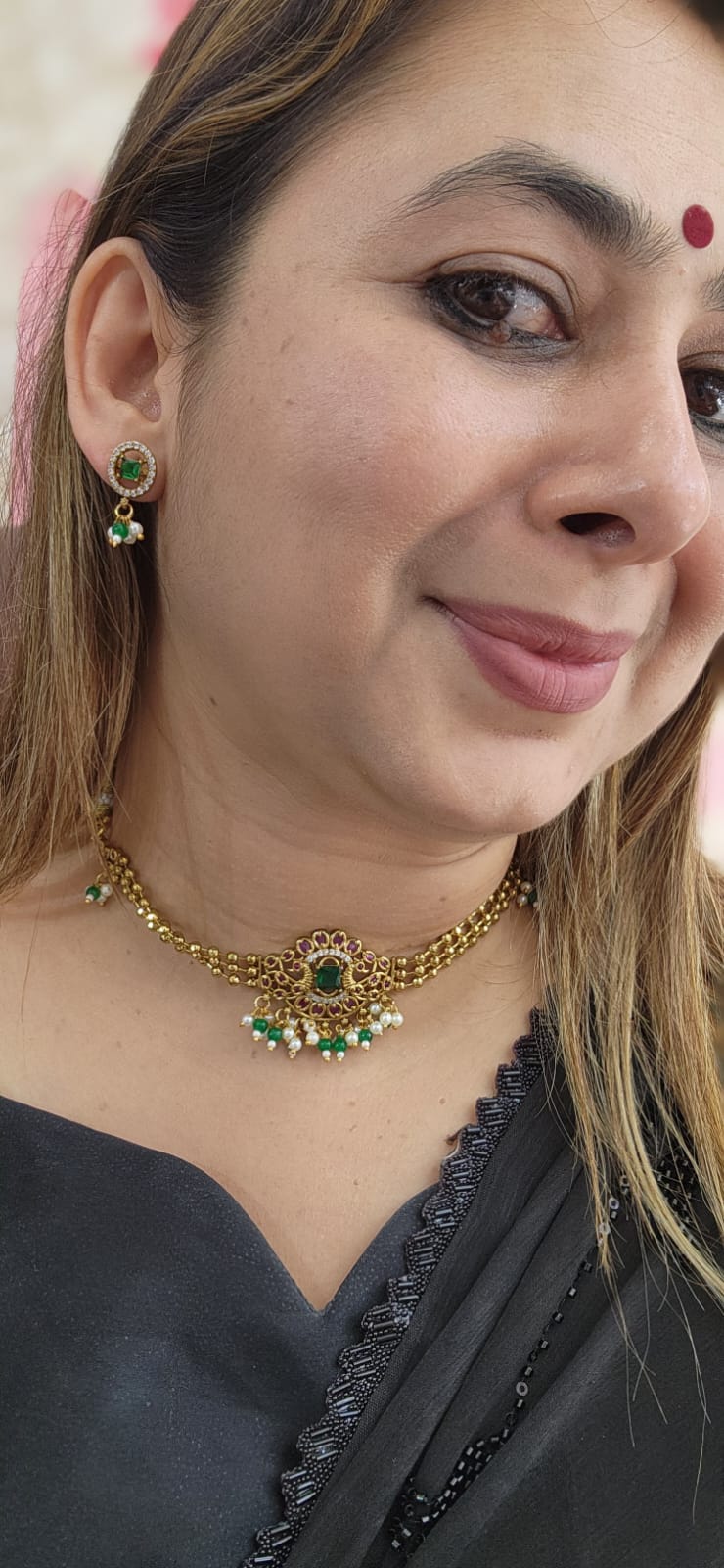 J20 - Gold Lookalike Set with Green Stone!