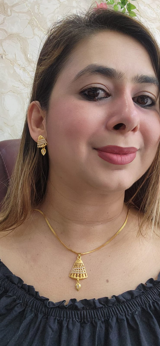 NA14 - Bell Shape AD Pendant Set with chain
