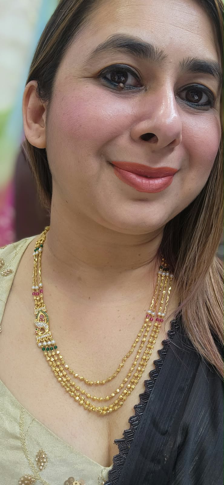 4 Layer Gold Replica Peacock Broch Chain - #0310-02
