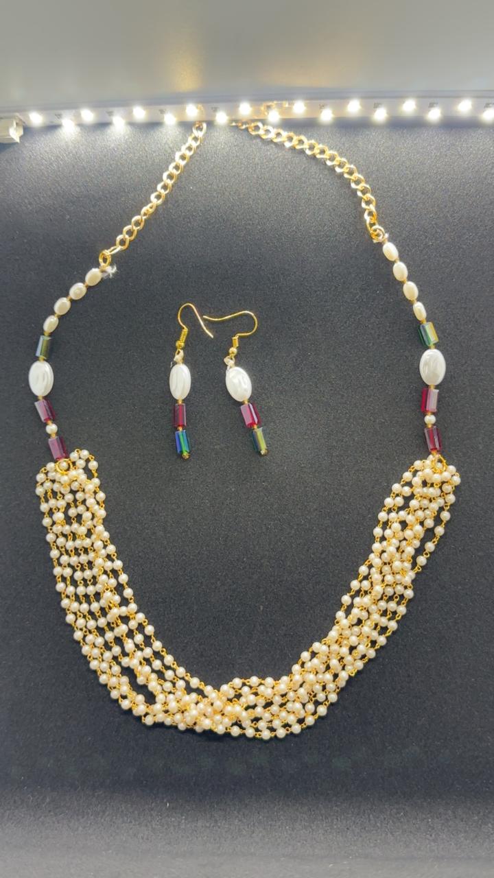 Multi-Strand Pearl & Jewel Cascade Set