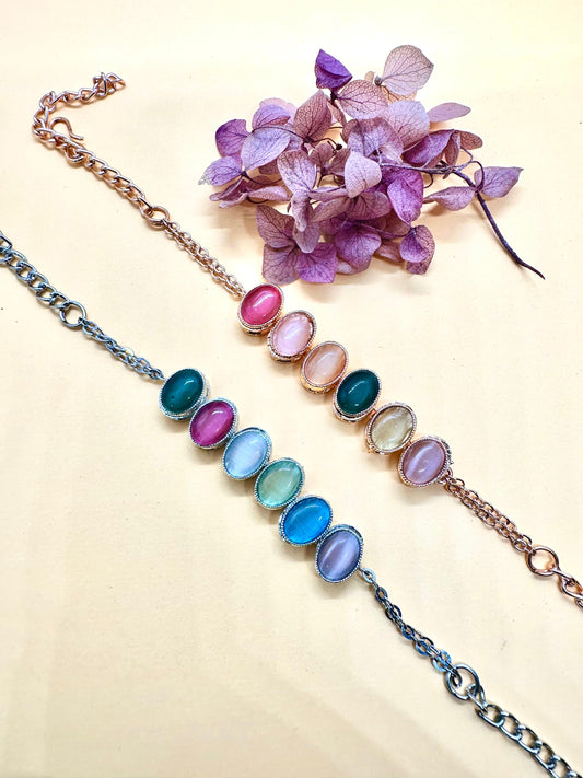 Modern Navratna Gemstone Bracelet