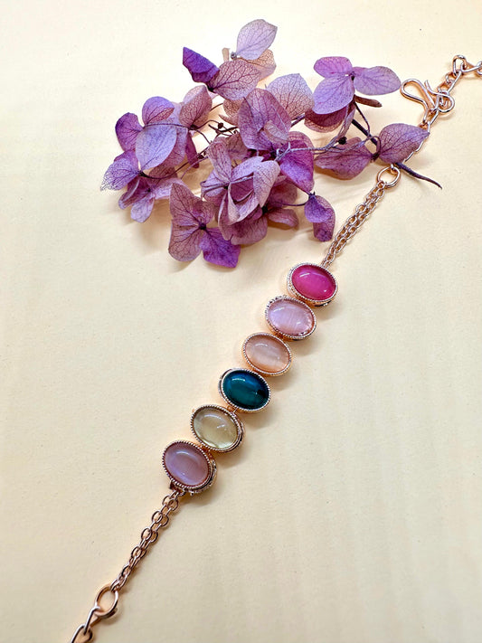 Modern Navratna Gemstone Bracelet