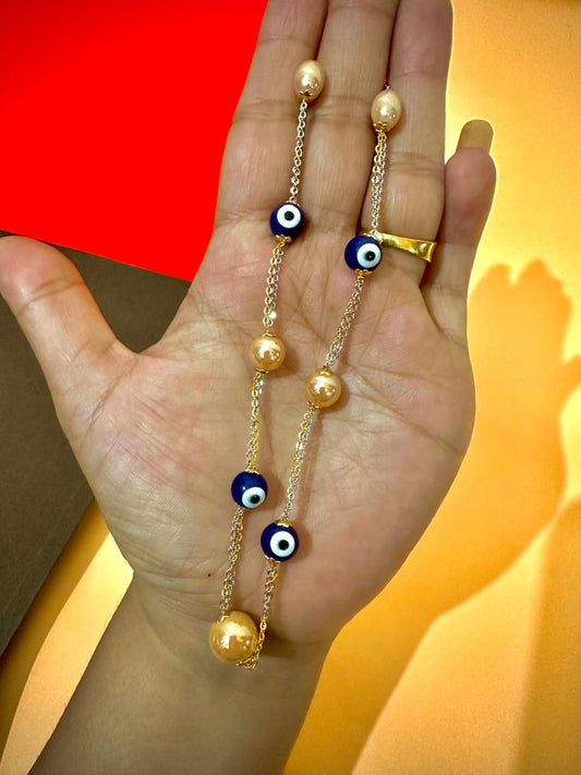 Multi-Charm Evil Eye & Bead Necklace
